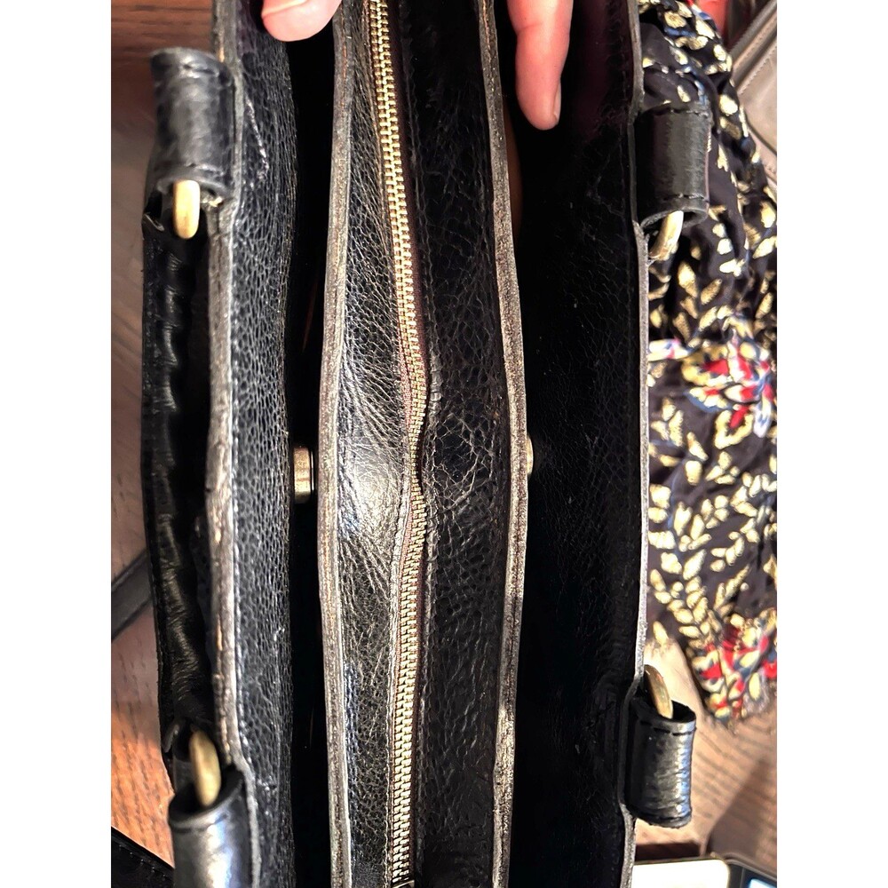 Patricia Nash Angelin BLACK Leather Satchel purse Matching Scarf  EMBROIDERED! - Picture 15 of 16